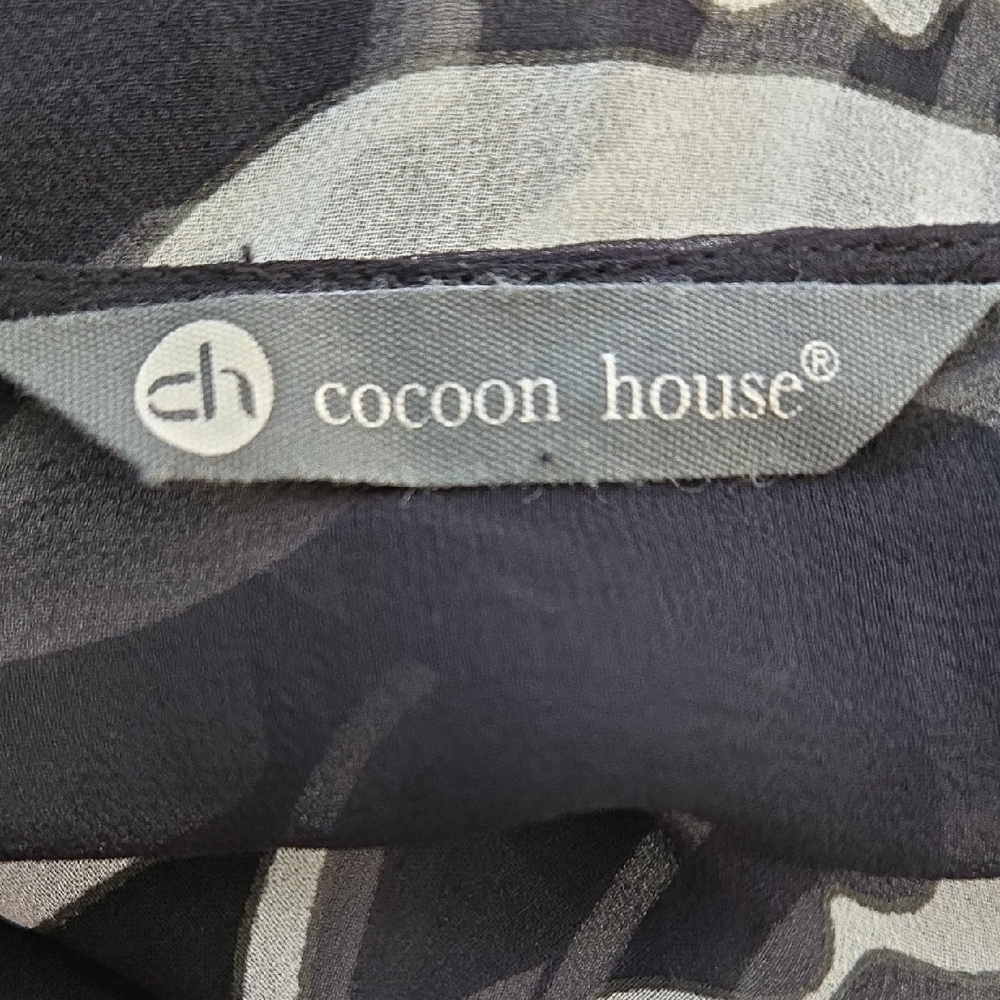 COCOON HOUSE 100% SILK KIMONO STYLE PONCHO WRAP COVERUP WEARABLE ART ABSTRACT SM - Picture 7 of 9